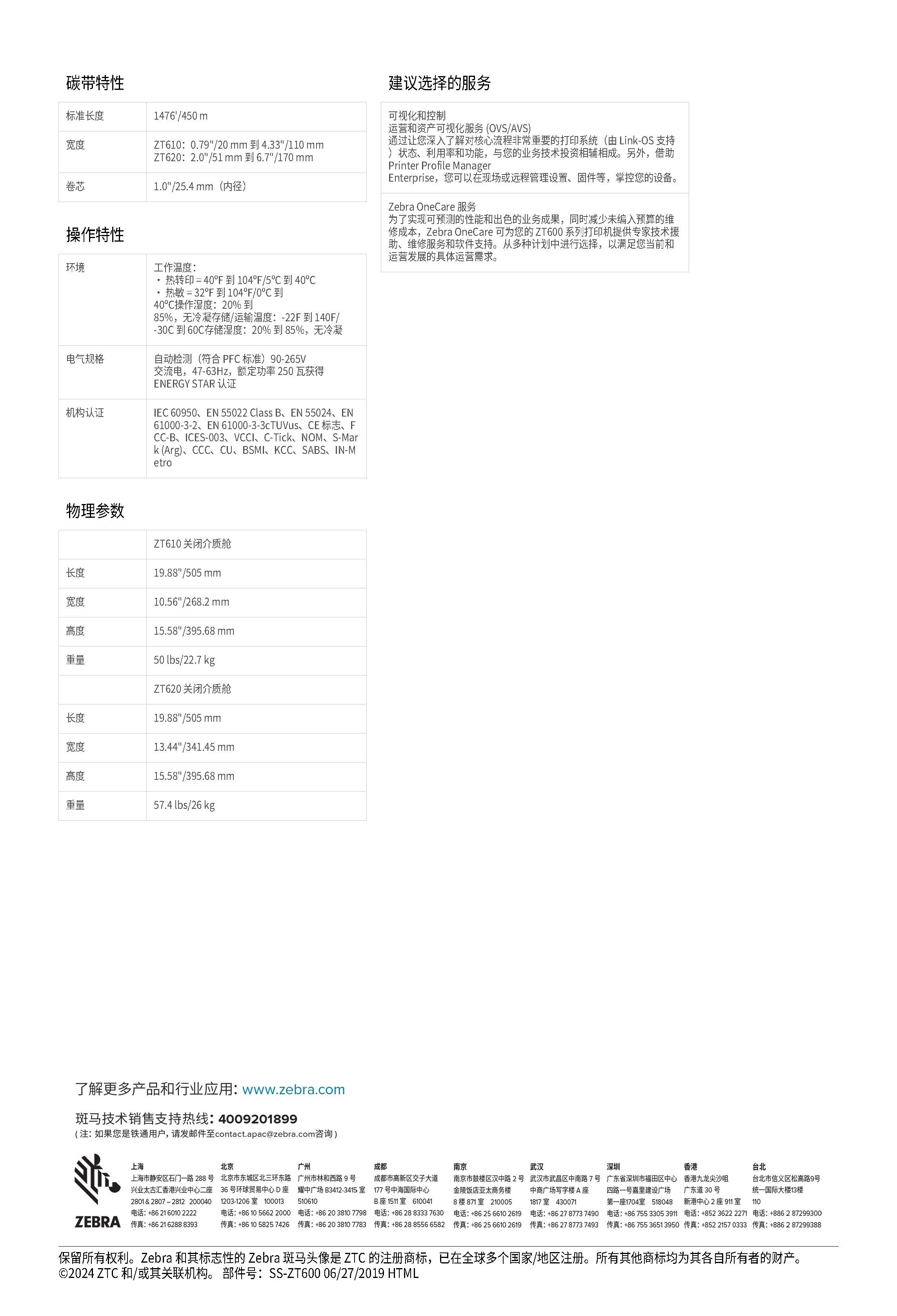 斑马工业打印机ZT610/610RFID/620/620RFID(图4)